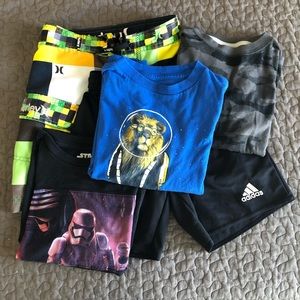 Lot of boys clothes: 2 shorts, 3 t-shirts size 6-7